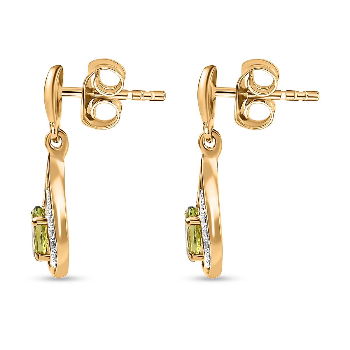 Calabar Tourmaline &amp; Natural Zircon Drop Earrings in 18K YG Vermeil Plated Sterling Silver 7621154 3