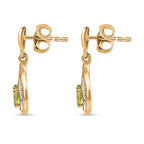 Calabar Tourmaline & Natural Zircon Drop Earrings in 18K YG Vermeil Plated Sterling Silver
