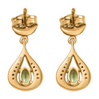 Calabar Tourmaline & Natural Zircon Drop Earrings in 18K YG Vermeil Plated Sterling Silver