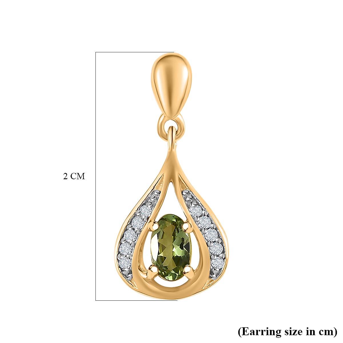 Calabar Tourmaline &amp; Natural Zircon Drop Earrings in 18K YG Vermeil Plated Sterling Silver 7621154 5