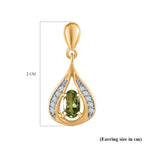 Calabar Tourmaline & Natural Zircon Drop Earrings in 18K YG Vermeil Plated Sterling Silver