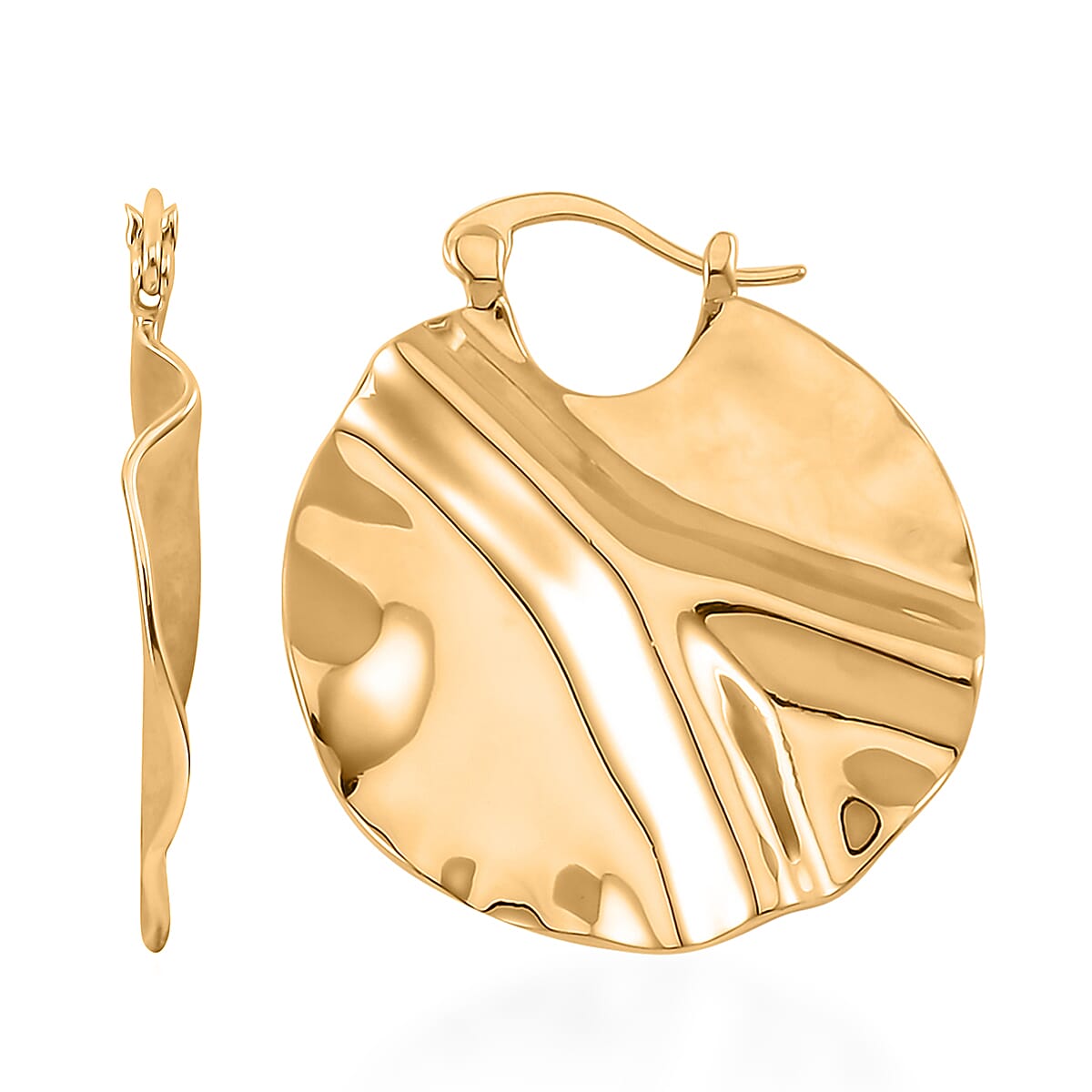 Round Earrings in Yellow Gold Tone 7623057 0