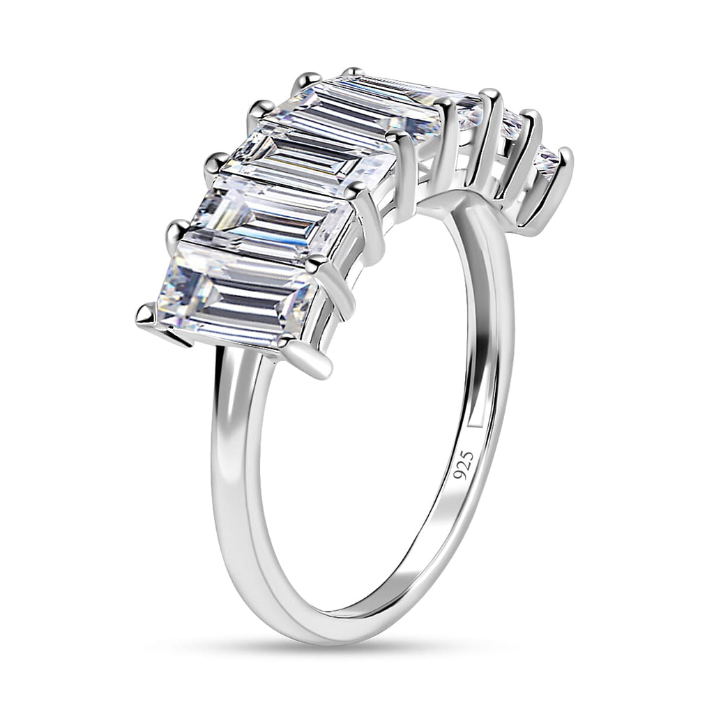 Finest CZ 7 Stone Ring in Sterling Silver 4.66 Ct.