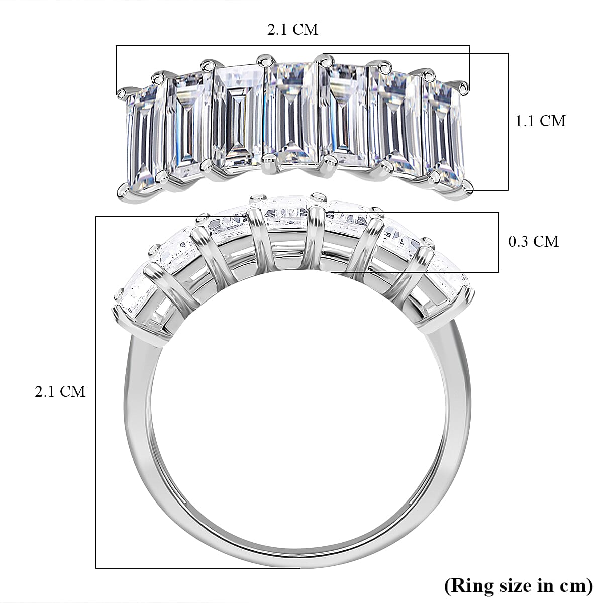Finest CZ 7 Stone Ring in Sterling Silver 4.66 Ct. 7579615 5