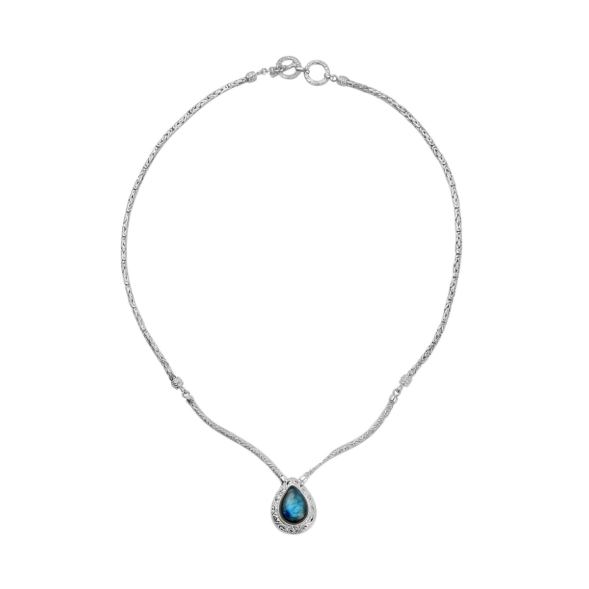 Royal Bali - Handmade Labradorite Necklace (Size - 20) in Sterling Silver 15.00 Ct, Silver Wt. 24.50 Gms 7620537 0