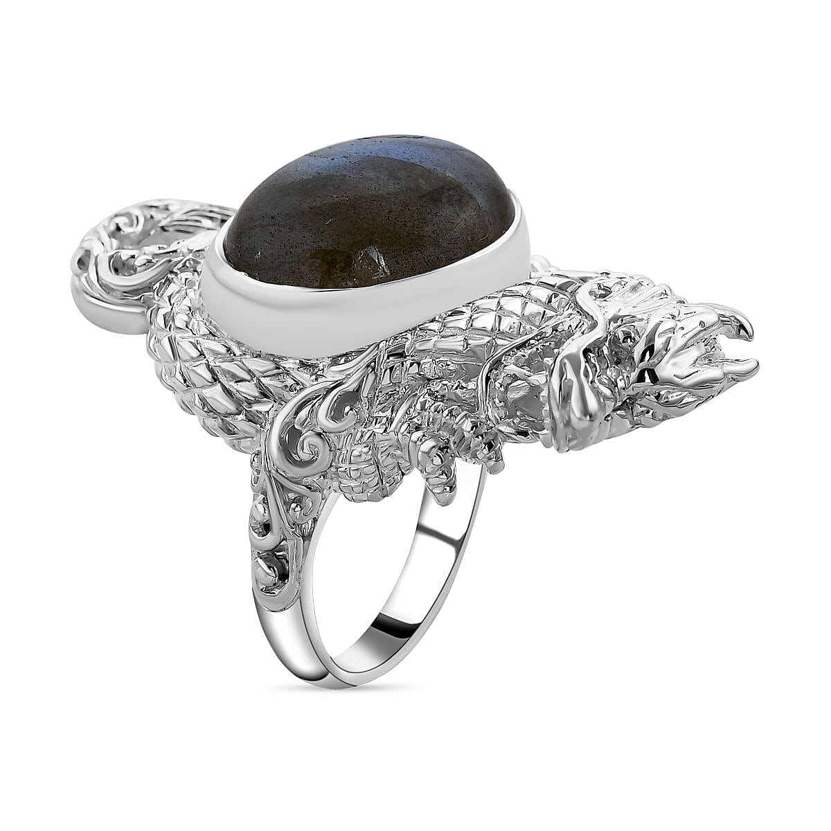 Iconic Collection Royal Bali Collection - Labradorite Solitaire Dragon Ring in Sterling Silver 10.00 Ct 7646270 3