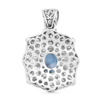 Royal Bali Collection - Larimar Solitaire Pendant in Sterling Silver 6.25 Ct, Silver Wt 8.00 GM