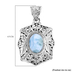 Royal Bali Collection - Larimar Solitaire Pendant in Sterling Silver 6.25 Ct, Silver Wt 8.00 GM