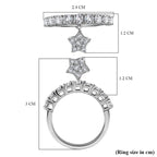 GP- Celestial Dream Collection - Moissanite Ring in Platinum Overlay Sterling Silver