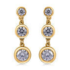 Moissanite Dangle Earrings in Vermeil Yellow Gold Plated Sterling Silver 1.55 Ct