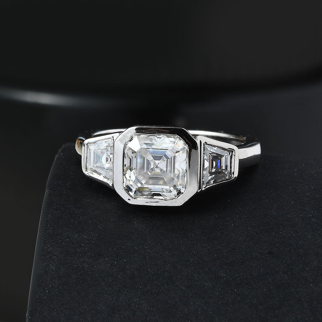 D'Joy Moissanite Ring in Platinum Overlay Sterling Silver 2.38 Ct.