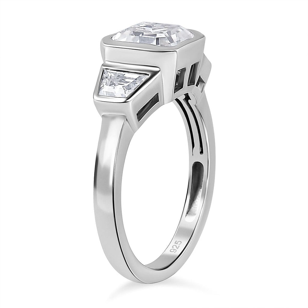 D'Joy Moissanite Ring in Platinum Overlay Sterling Silver 2.38 Ct.