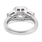D'Joy Moissanite Ring in Platinum Overlay Sterling Silver 2.38 Ct.