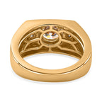 Moissanite Mens Ring in 18K Vermeil Yellow Gold Plated Sterling Silver 1.04 Ct, Silver Wt. 6.40 Gms