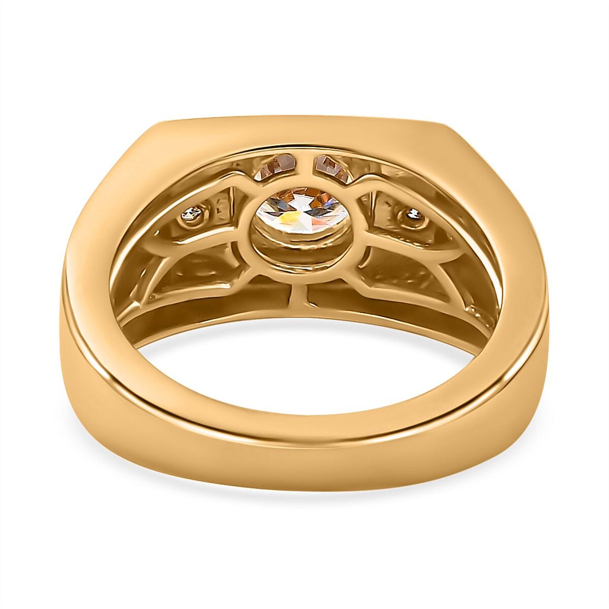 Moissanite  Mens Ring in 18K Vermeil YG Plated Sterling Silver 7511255 4
