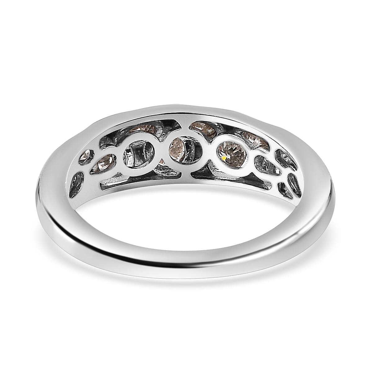 Moissanite Ring in Platinum Overlay Sterling Silver 0.88 ct  0.808  Ct. 7615828 4