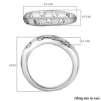 Moissanite Classic Nomad Ring in Platinum Overlay Sterling Silver