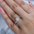 Moissanite Ring in Platinum Overlay Sterling Silver 1.25 Ct