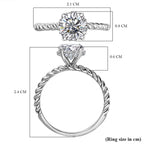 Moissanite Ring in Platinum Overlay Sterling Silver 1.25 Ct