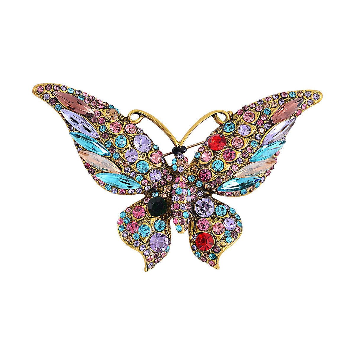 Multi Colour Crystal Butterfly Brooch 7640088 0