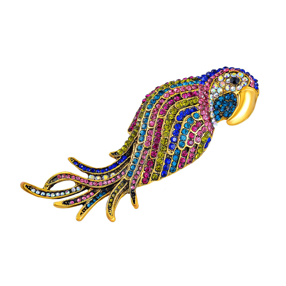 Multi Colour Crystal Brooch (Parrot) 7640116 2