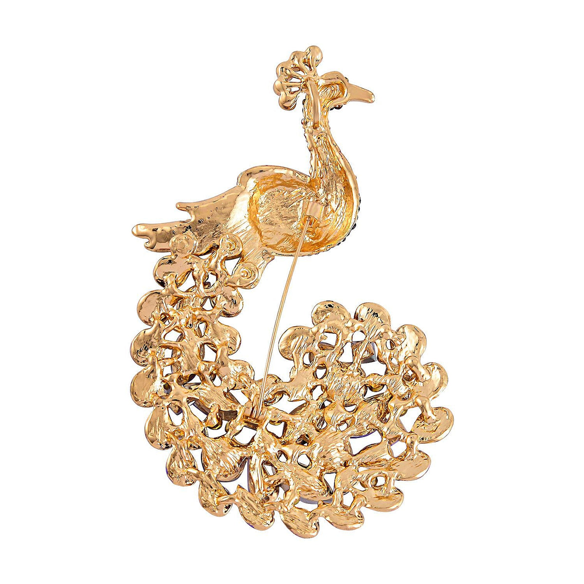 Multi Color Crystal Brooch (Purple Peacock) 7640404 3