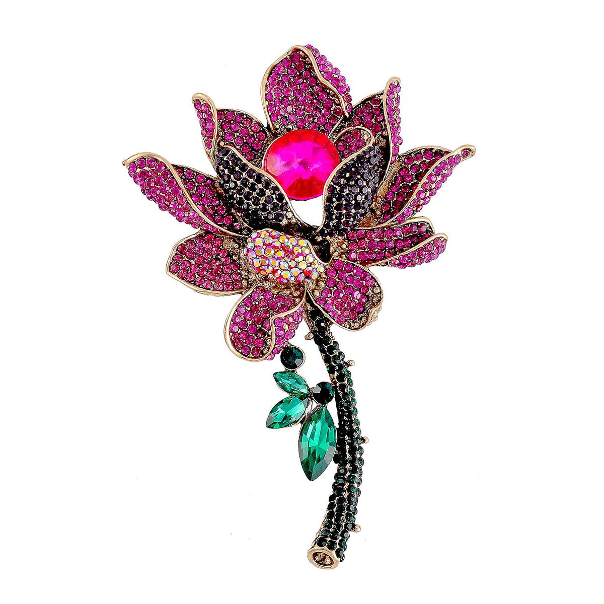 Multi Colour Crystal Floral Brooch 7640412 0