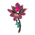 Floral Multi Color Crystal  Brooch