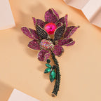 Floral Multi Color Crystal  Brooch