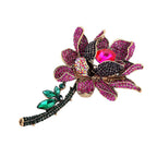 Floral Multi Color Crystal  Brooch