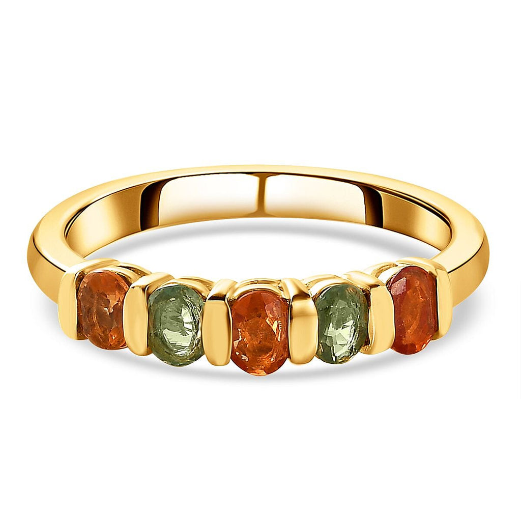 D'Joy Multi Sapphire Ring in 18K Vermeil Yellow Gold Plated Sterling Silver 1.18 Ct.