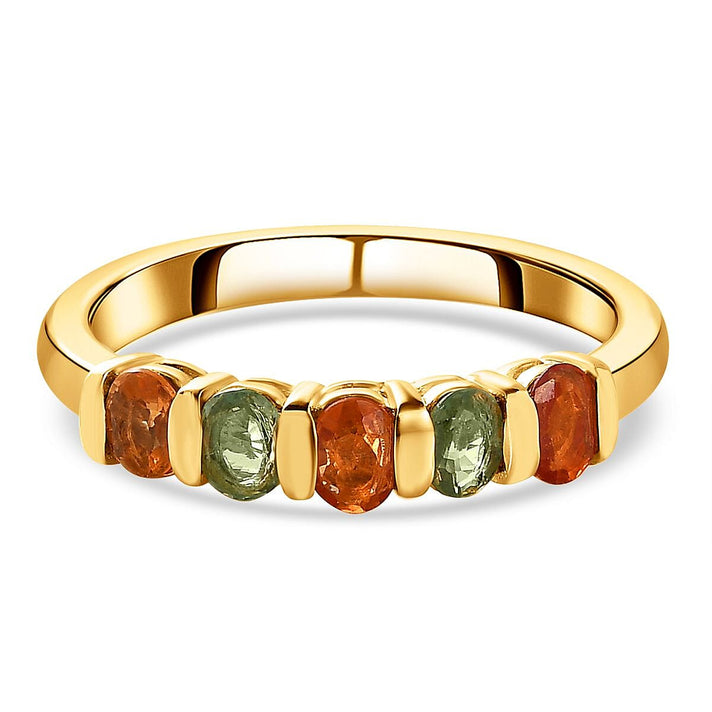 Multi Sapphire Ring in 18K Vermeil Yellow Gold Plated Sterling Silver 1.18 Ct 7616304 1