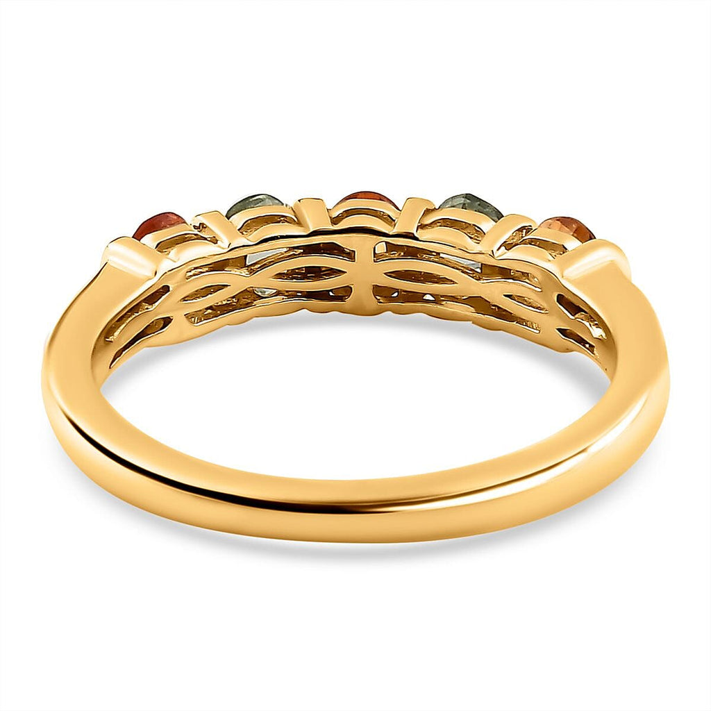 D'Joy Multi Sapphire Ring in 18K Vermeil Yellow Gold Plated Sterling Silver 1.18 Ct.