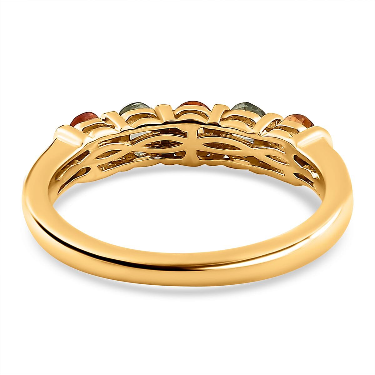 Multi Sapphire Ring in 18K Vermeil Yellow Gold Plated Sterling Silver 1.18 Ct 7616304 4