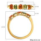 D'Joy Multi Sapphire Ring in 18K Vermeil Yellow Gold Plated Sterling Silver 1.18 Ct.