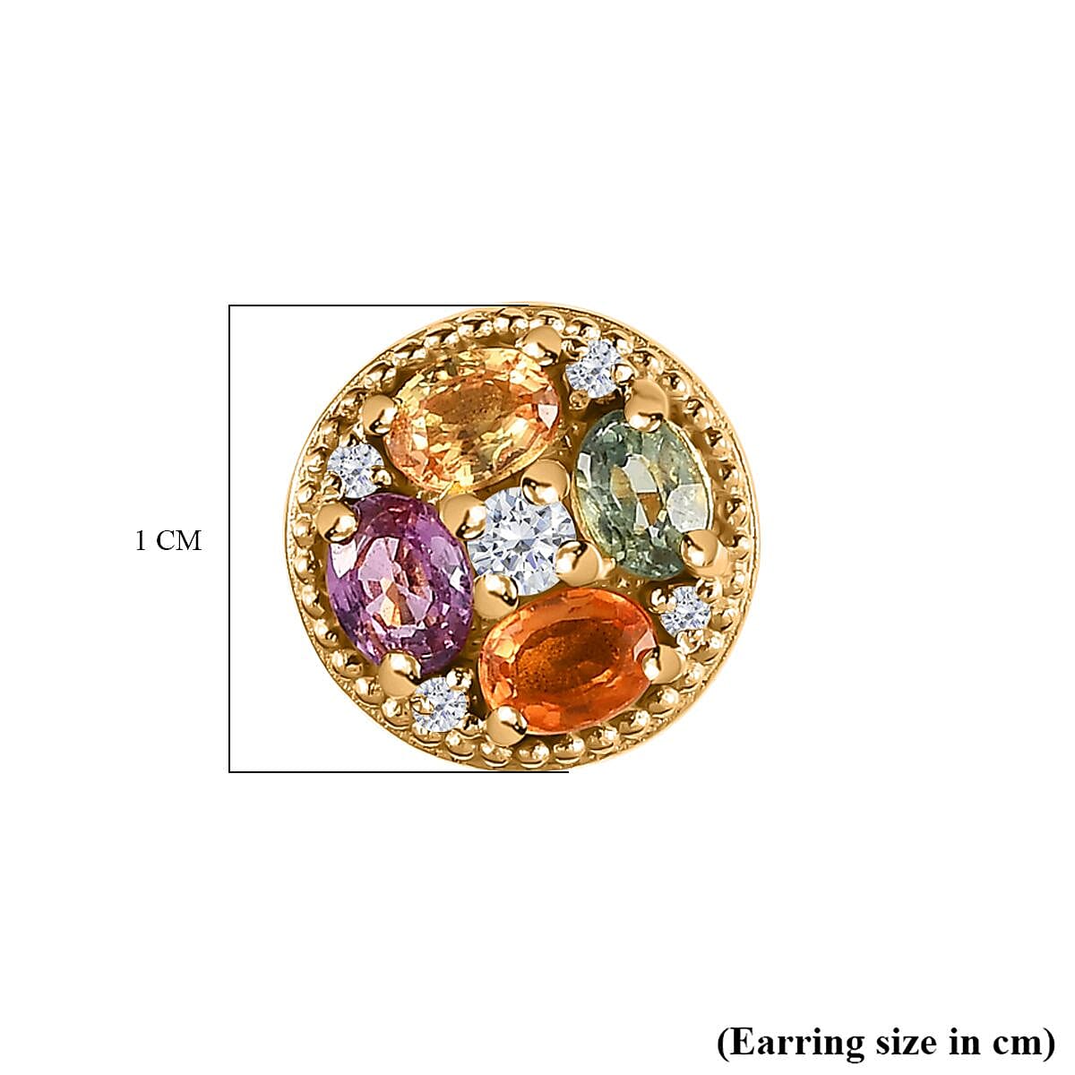 Multi Sapphire &amp; Natural Zircon Earrings in 18K Vermeil YG Plated Sterling Silver 2.15 Ct 7616280 6