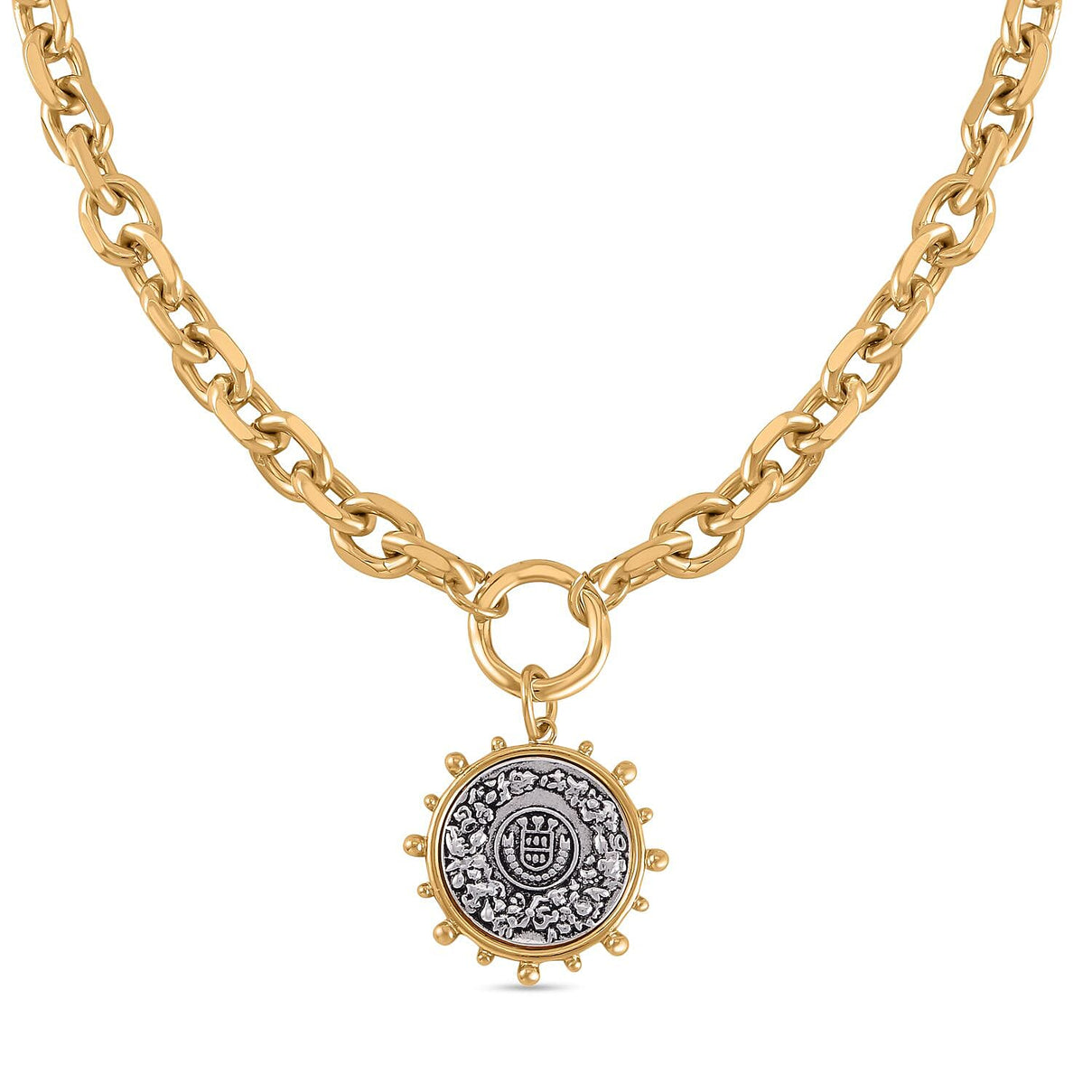 Cable Sunburst Necklace (Size - 20-2) in Dual Tone 7641356 0