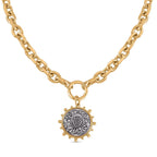 Cable Sunburst Necklace (Size - 20-2) in Dual Tone