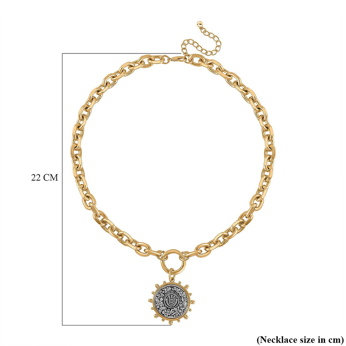 Cable Sunburst Necklace (Size - 20-2) in Dual Tone 7641356 5
