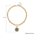 Cable Sunburst Necklace (Size - 20-2) in Dual Tone