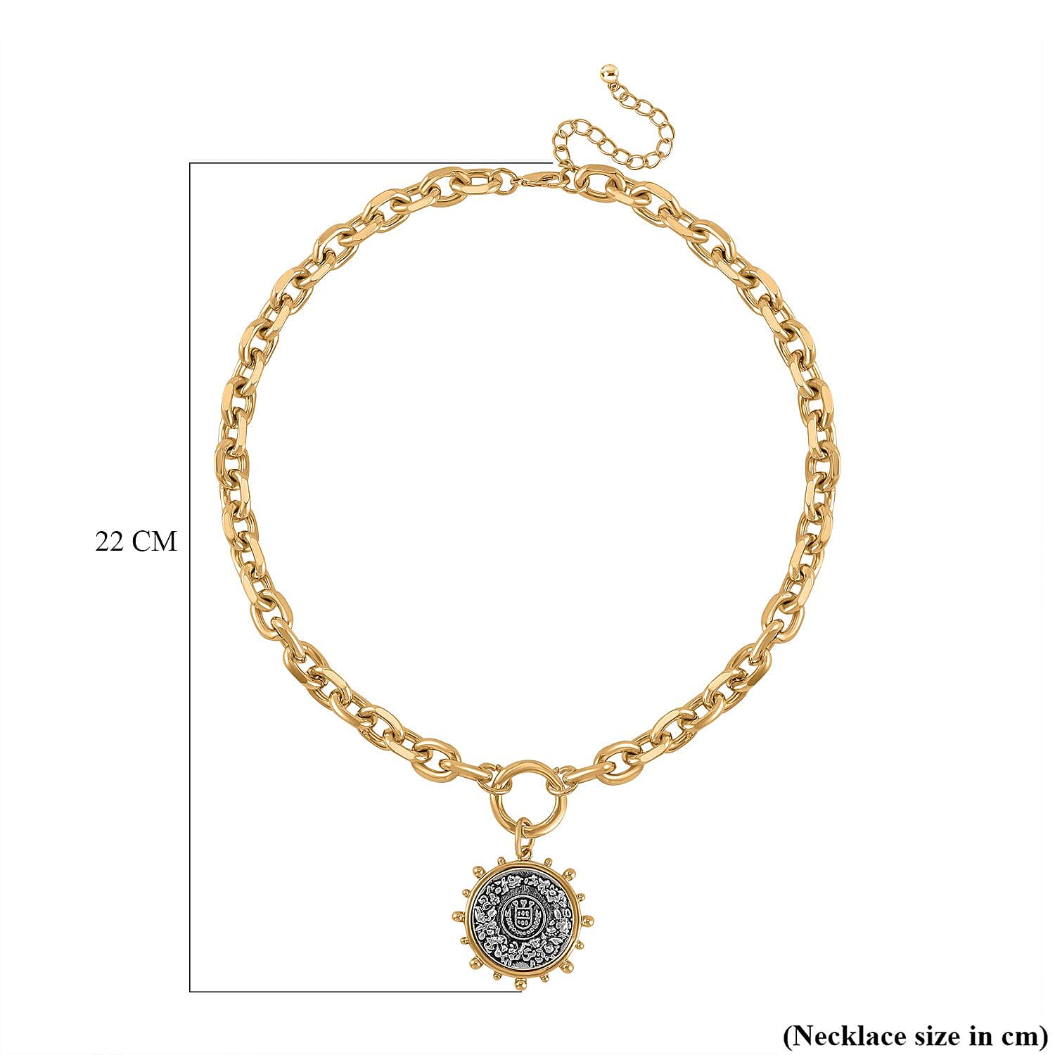Cable Sunburst Necklace (Size - 20-2) in Dual Tone 7641356 5