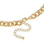 Curb Link Sunburst Necklace (Size - 20-2) in Dual Tone
