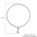 Designer Inspired - Toggle Paperclip Chain Padlock Necklace (Size - 20) With T-Bar Clasp