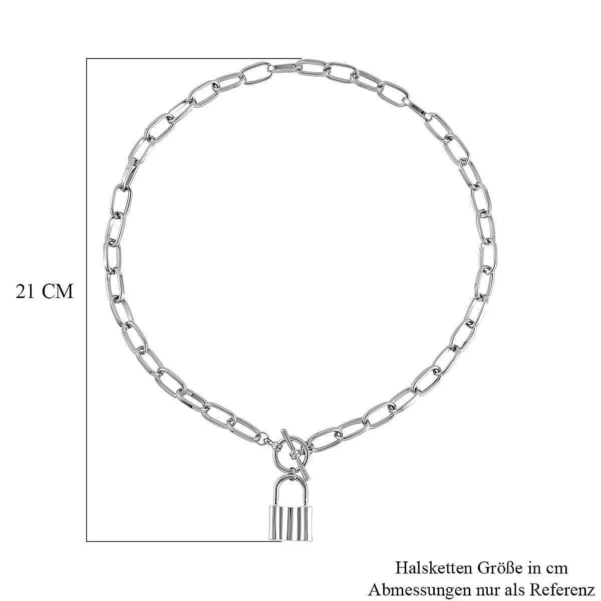 Designer Inspired - Toggle Paperclip Chain Padlock Necklace (Size - 20) With T-Bar Clasp 7642215 4