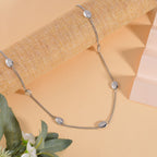 Designer Inspired -Pebble Station Necklace (Size - 29-3 inch Ext.)