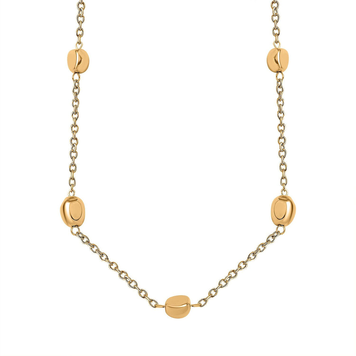 Designer Inspired - Pebble Station Necklace (Size - 29-2.50 Ext) in Yellow Gold Tone 7642440 0