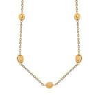 Designer Inspired - Pebble Station Necklace (Size - 29-2.50 Ext) in Yellow Gold Tone