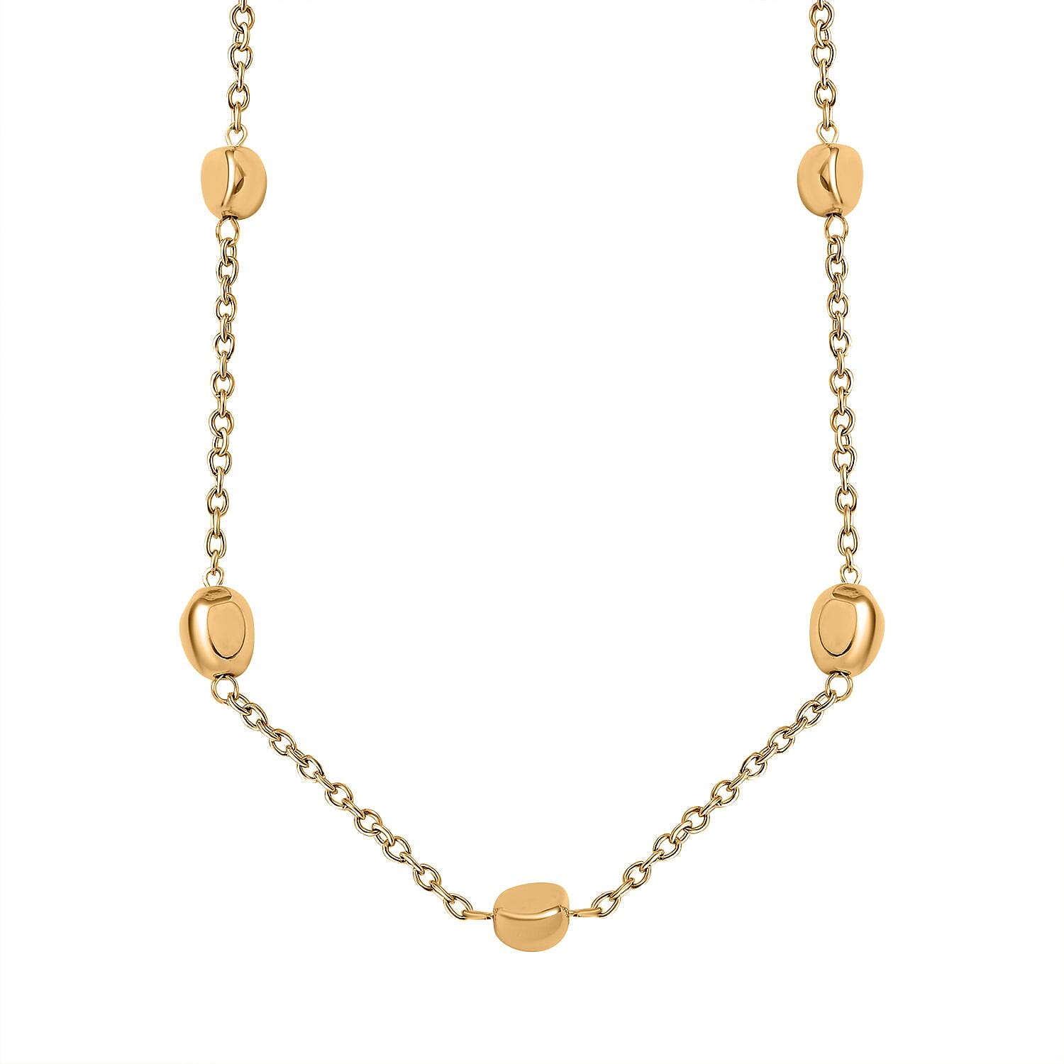 Designer Inspired - Pebble Station Necklace (Size - 29-2.50 Ext) in Yellow Gold Tone 7642440 0