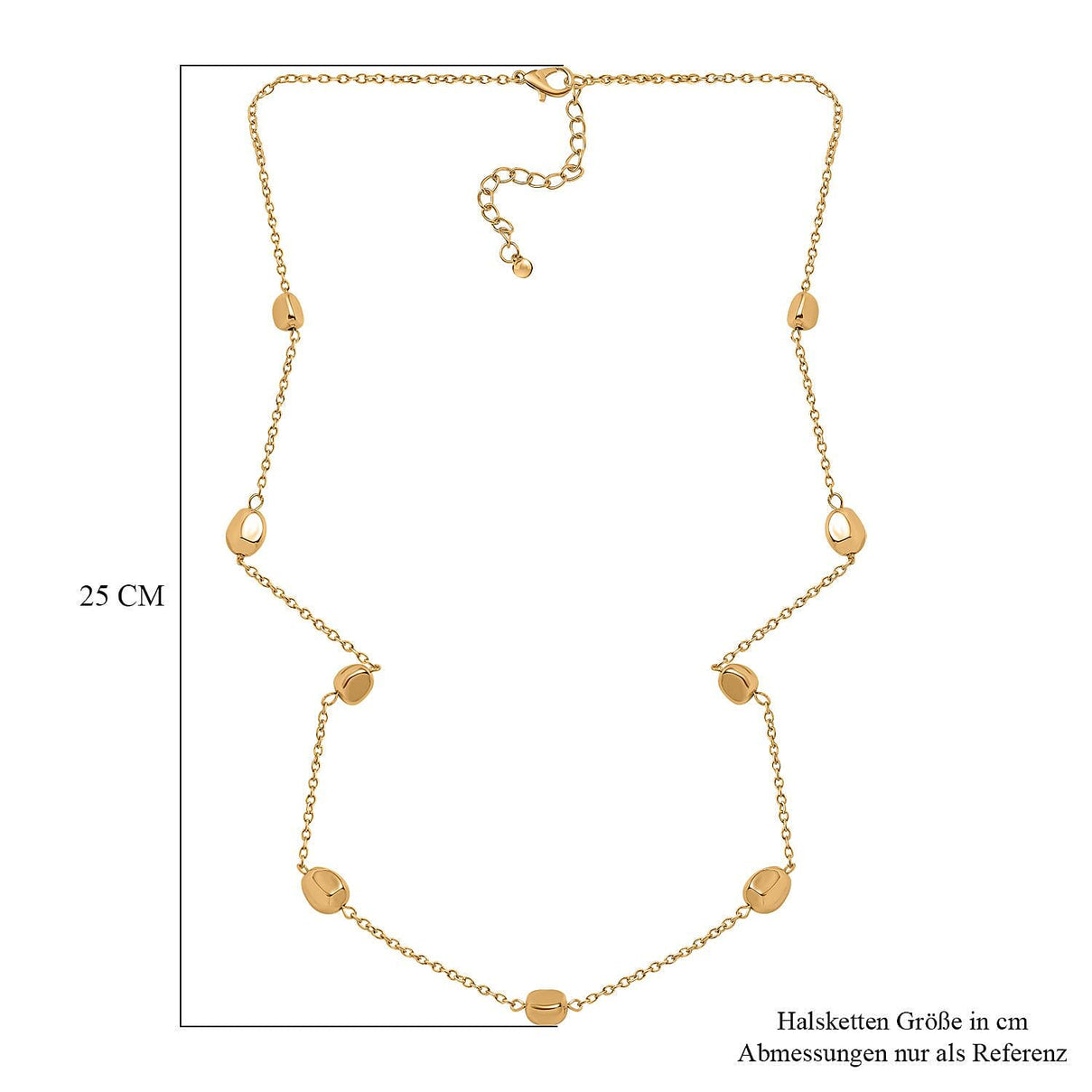Designer Inspired - Pebble Station Necklace (Size - 29-2.50 Ext) in Yellow Gold Tone 7642440 5