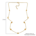 Designer Inspired - Pebble Station Necklace (Size - 29-2.50 Ext) in Yellow Gold Tone
